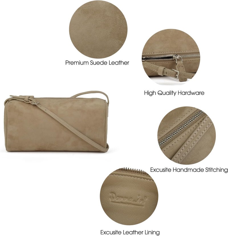 DONNAIN Premium Suede Leather Crossbody Purses for Women, Small Shoulder Bag with Adjustable Strap and Crossbody Hobo Bag - Image 4
